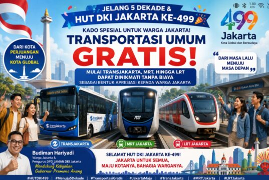 Budiman Hariyadi Dukung Kebijakan Transportasi Umum Gratis Jelang HUT DKI Jakarta ke-499